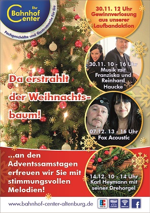 Musikalische Unterhaltungen an den Adventsamstagen